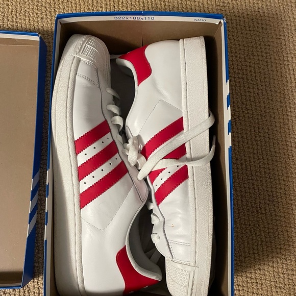 adidas red stripe shoes